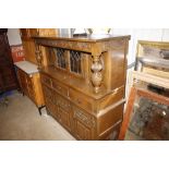 An oak court cupboard