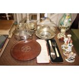 A quantity of plated ware including fruit baskets,