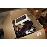 A box of miscellaneous costume jewellery etc