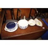 Various Italian pottery dishes Cielo ware kitchen