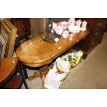 A light oak oval hall table raise don cabriole sup