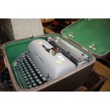 A Remington Quiet-Riter portable typewriter
