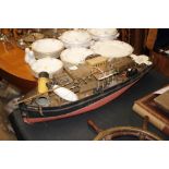 A model of a tug boat