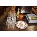 A quantity of various glasses; a pair of oil and v