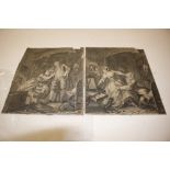 Two engravings from Hogarth's Rake's Progress