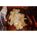 Three vintage well loved Teddy bears, one by Merry