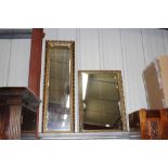 Two gilt framed bevel edged wall mirrors