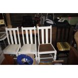 Four slat back chairs