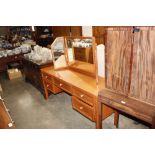 A G plan teak dressing table with triptych mirror