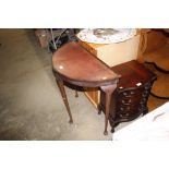 A mahogany demi loom hall table