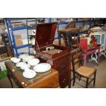 A mahogany cased gramophone