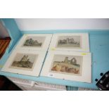 Four framed local prints, "Butley Abbey", "Leiston