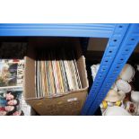 A box of various LPs