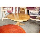 An oak extending dining table