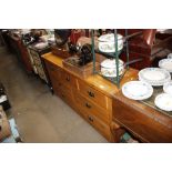 A good quality oak sideboard fitted seven drawers