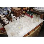 A quantity of various glassware to include decante