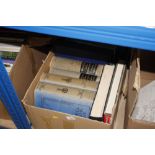 A box of various nautical related books to include "Shipping Wonders of the World"
