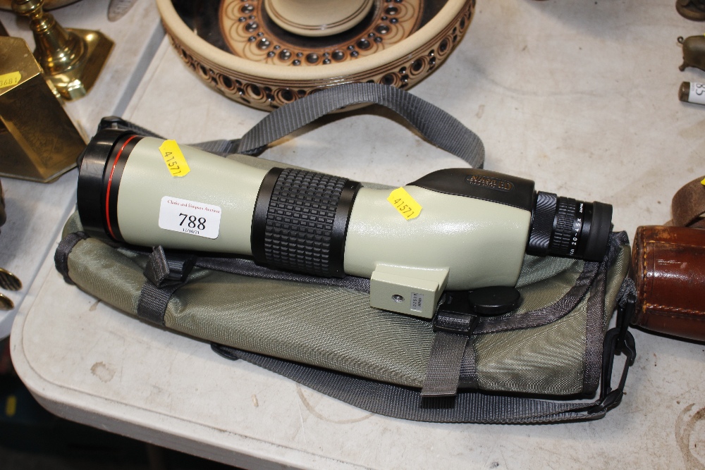 A Nikon field scope with carrying bag and tripod