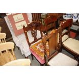 A mahogany and needle work chair