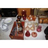 A quantity of various dressing table glassware; ca