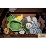 A box of various decorative china