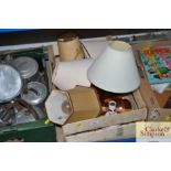 A box of table lamps