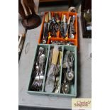 Two trays of assorted cutlery