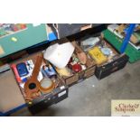 Three boxes of various household goods; including