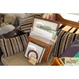 A large quantity of framed pictures