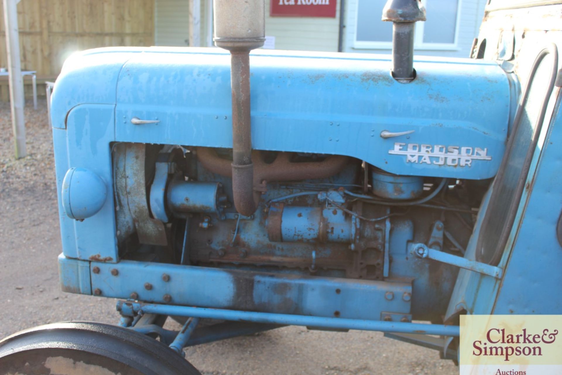 Fordson E1A Diesel Major 2WD tractor. 12.4/11-36 rear wheels and tyres @ 70%. With Lambourne cab. V - Image 6 of 18