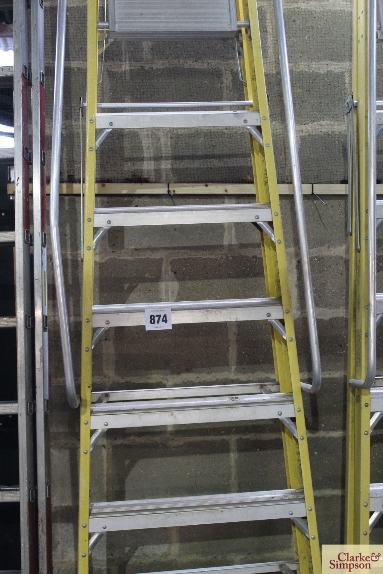 Clow Group Ltd fibreglass folding platform ladder. - Image 3 of 4
