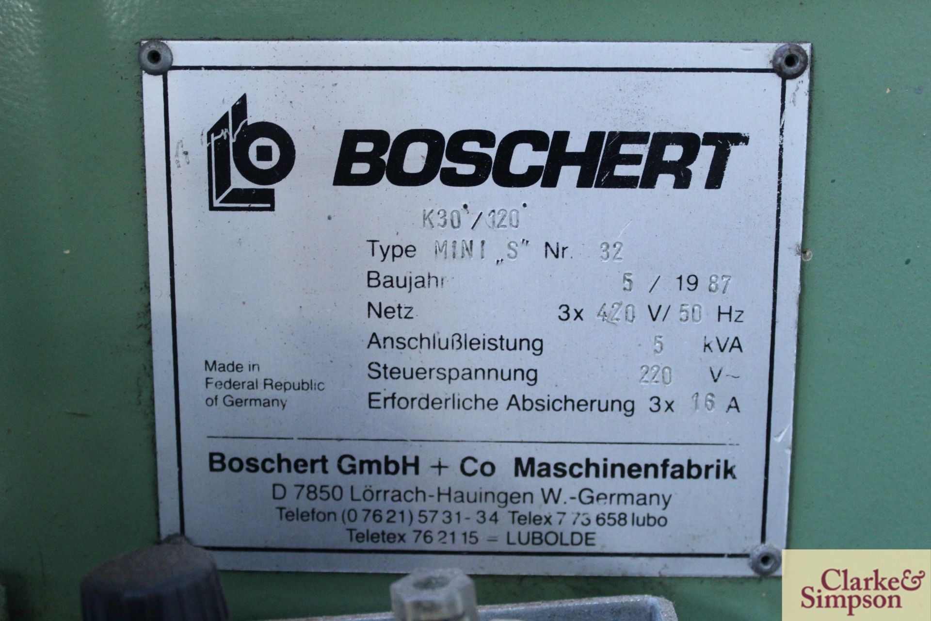 Borchert K30-120 Mini S 3phase notching machine. 1987. With foot pedal. - Image 6 of 6