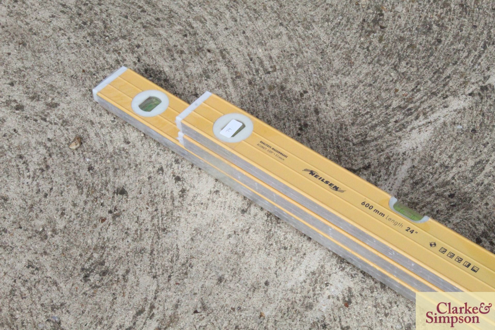 3x aluminium spirit levels. V - Image 2 of 3