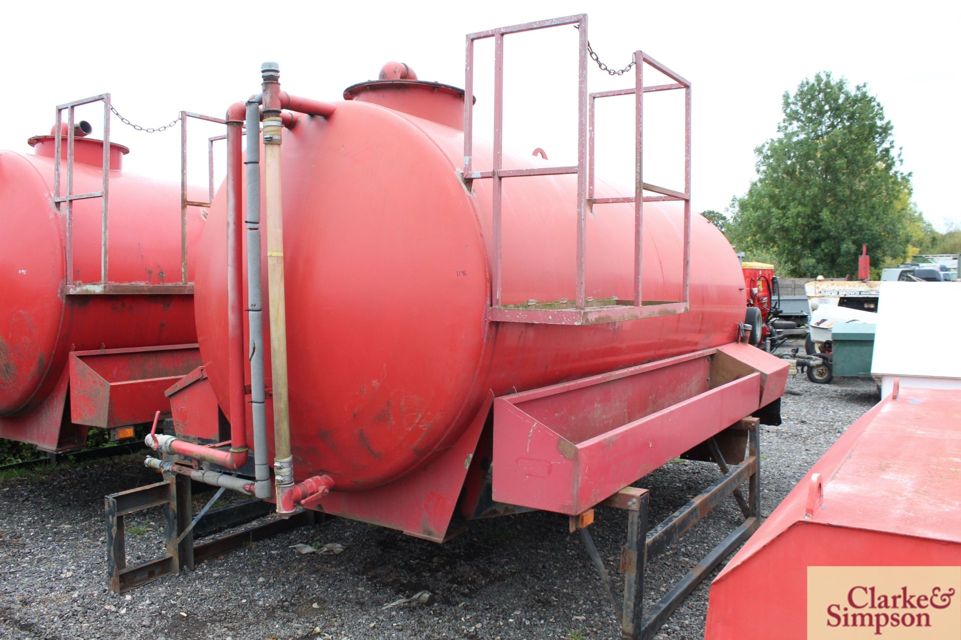 c. 2,000G steel water tank. Ex-lorry body. V