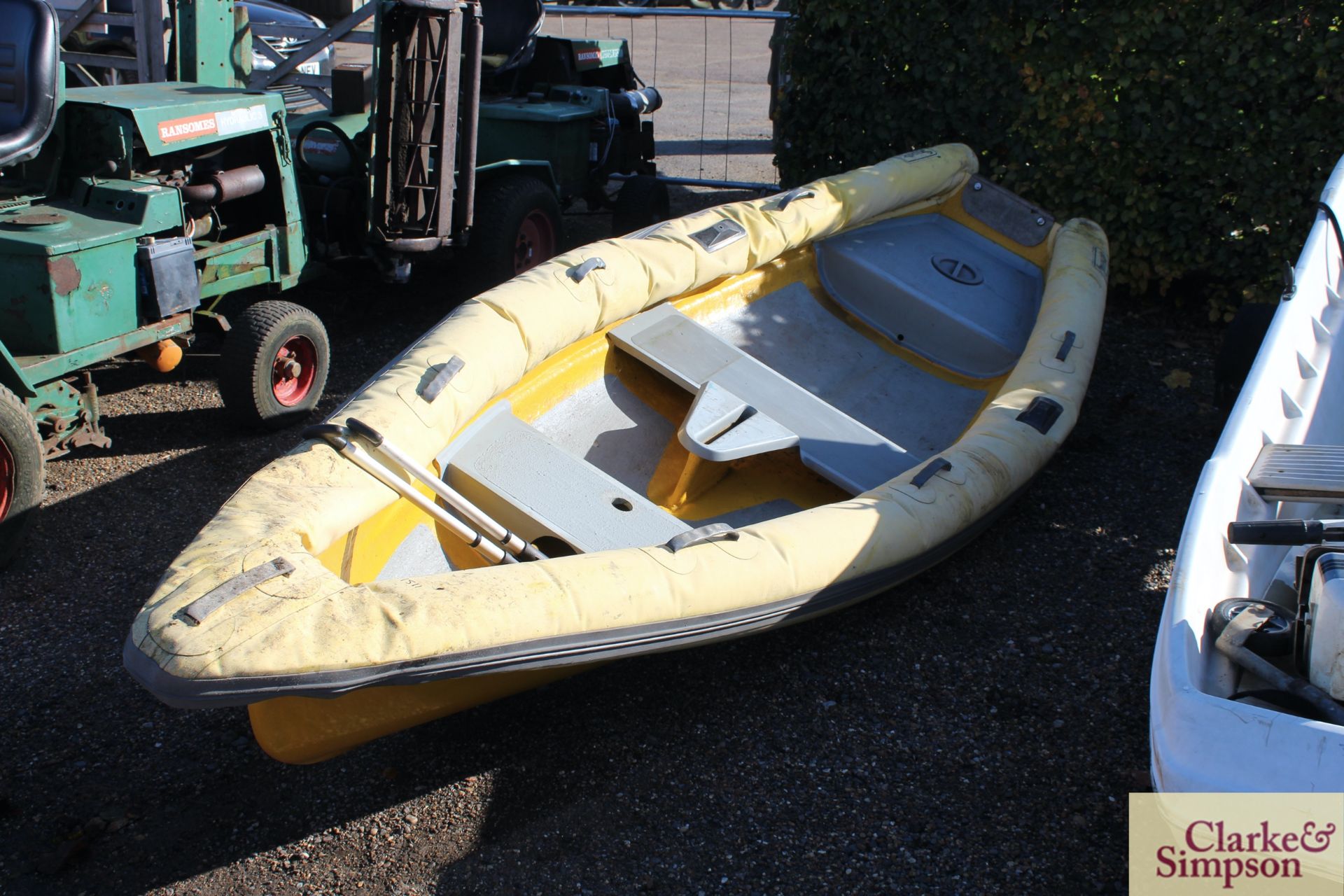 Flatacraft Explorer 7ft 6 plaining hull boat.