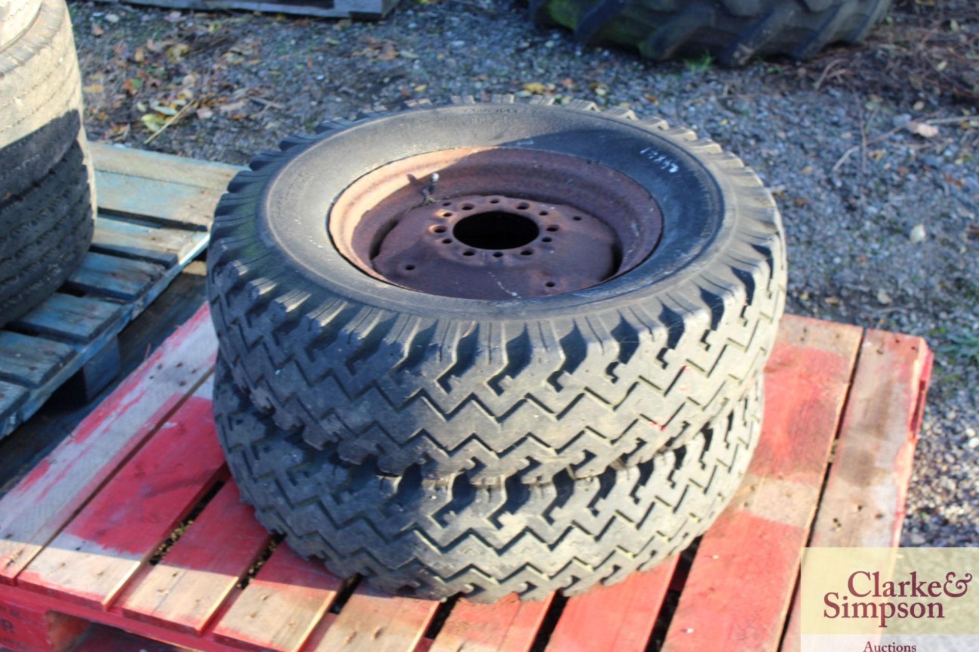 Pair 7.50-16 tractor front wheels and tyres. - Image 2 of 2