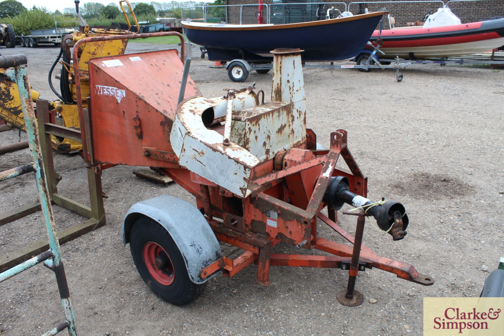 Wessex Master II trailed/ linkage PTO wood chipper. 1990. Serial number 904221.
