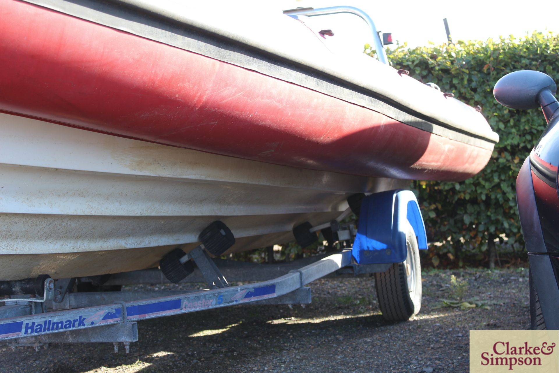 Humboldt 19ft 6in rigid inflatable boat. With Mariner 90HP oil injected 2 stroke outboard and - Image 8 of 23