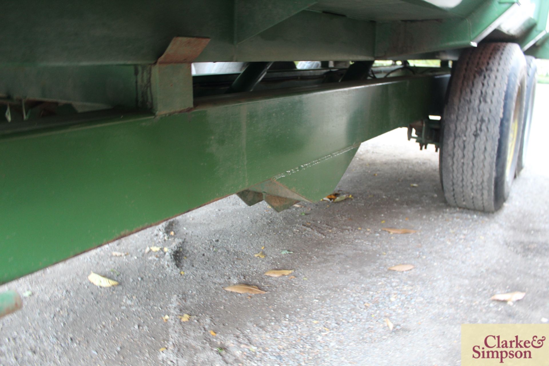 Marston FF12 12T twin axle root crop tipping trailer. With super single wheels and tyres, sprung - Image 10 of 14