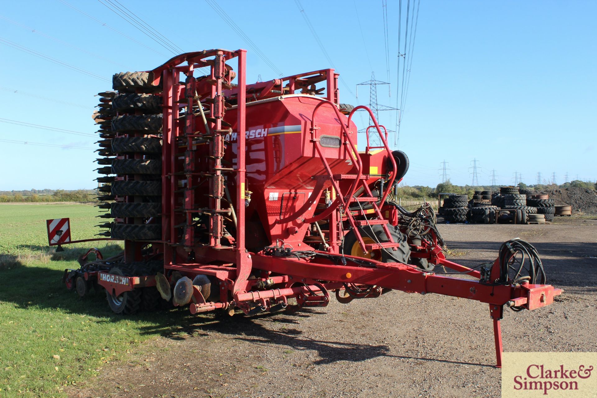 Simba Horsch Pronto 8RX 8m trailed drill. 08/2006. Serial number 23781260. With radar control, wheel