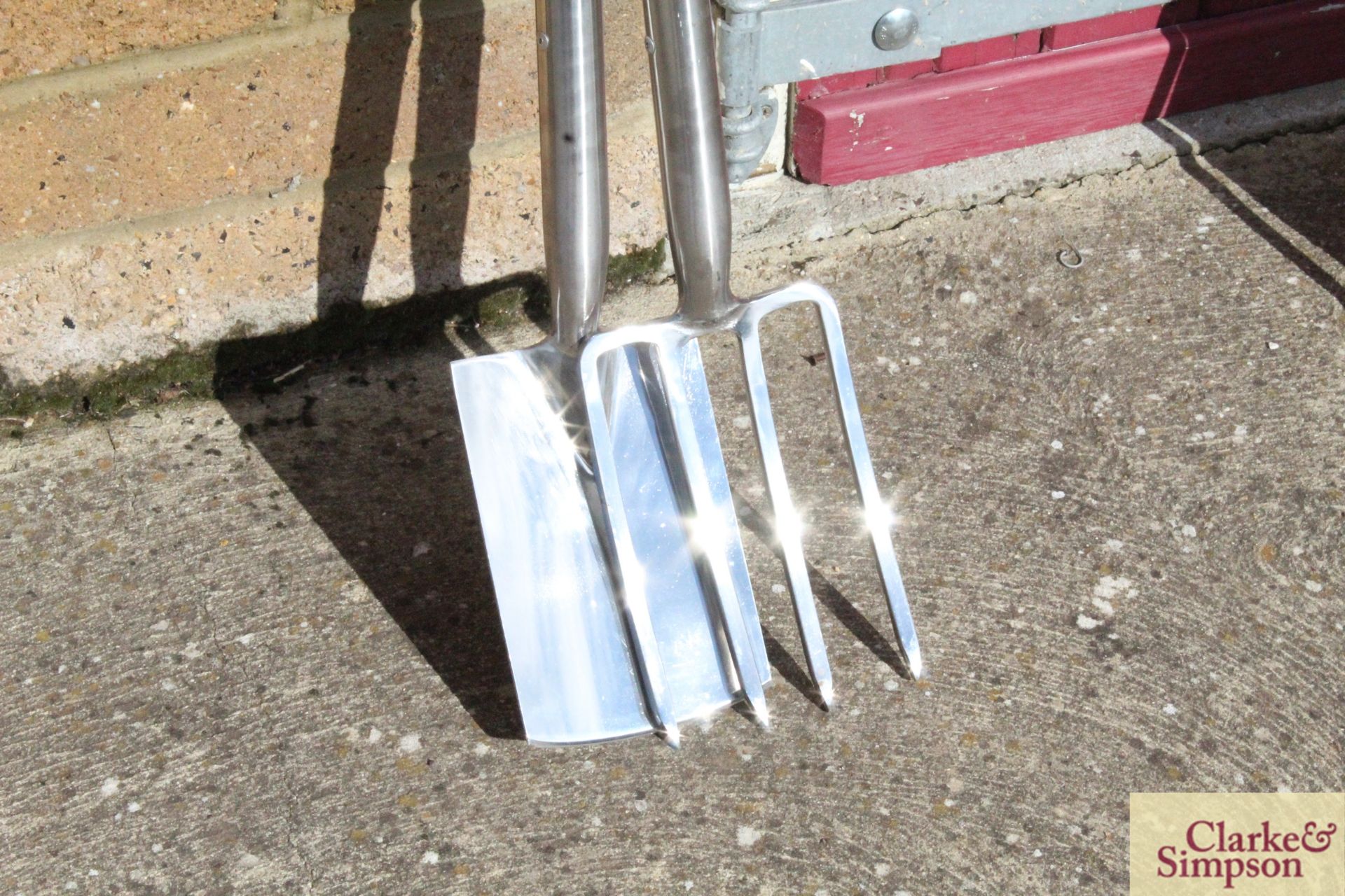 Stainless border fork & spade. V - Image 2 of 3
