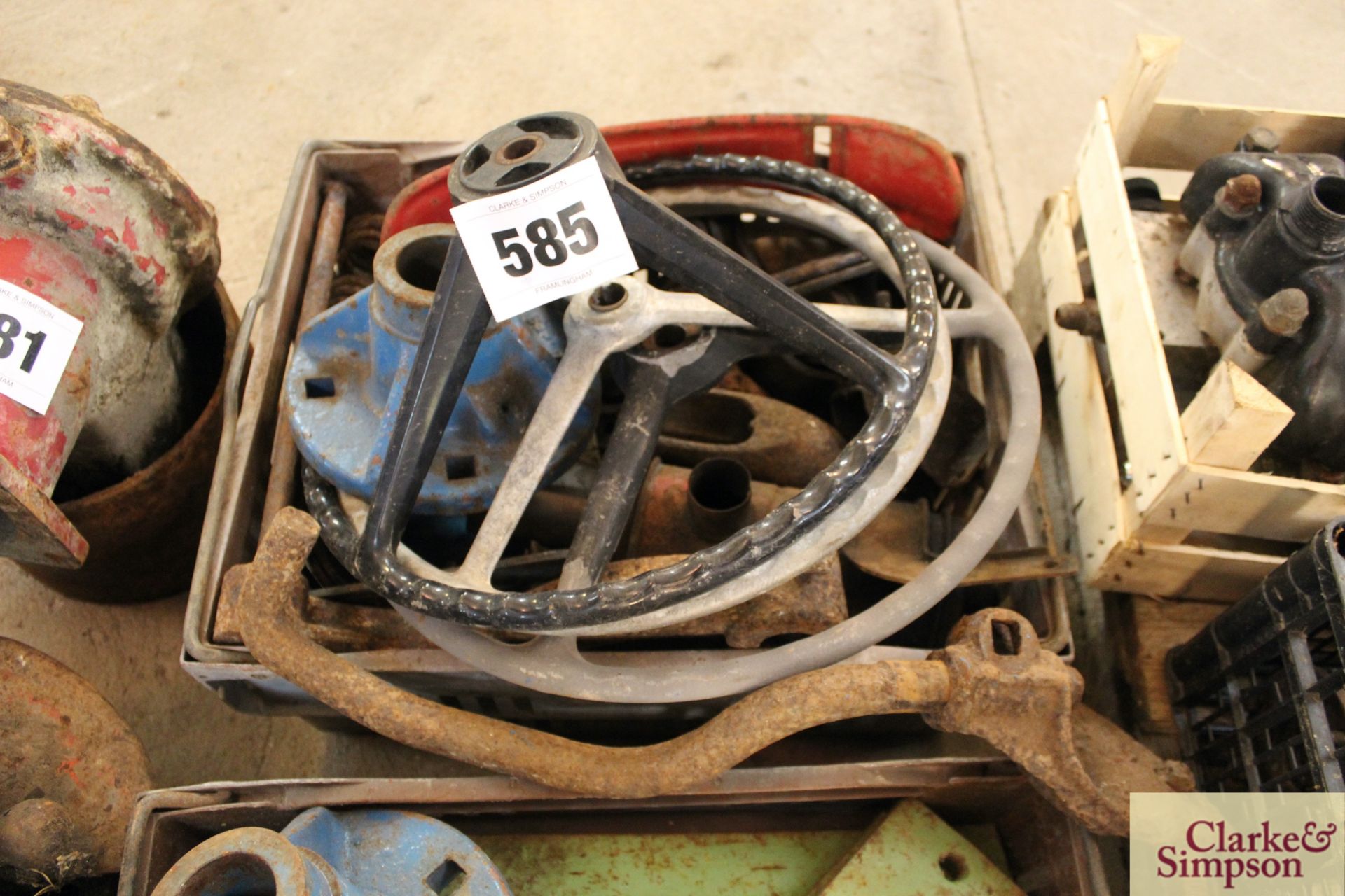 Various vintage tractor spares.