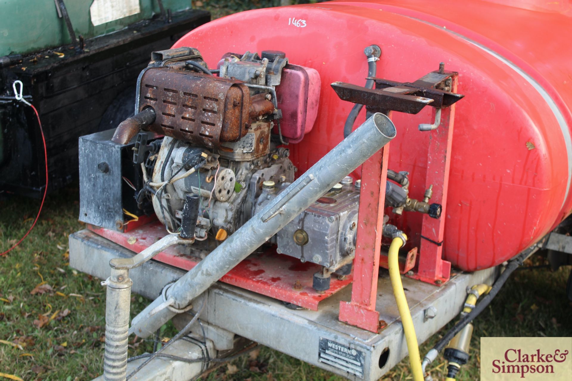 Western fast tow single axle water bowser. With electric start diesel engine and pump. - Image 8 of 10