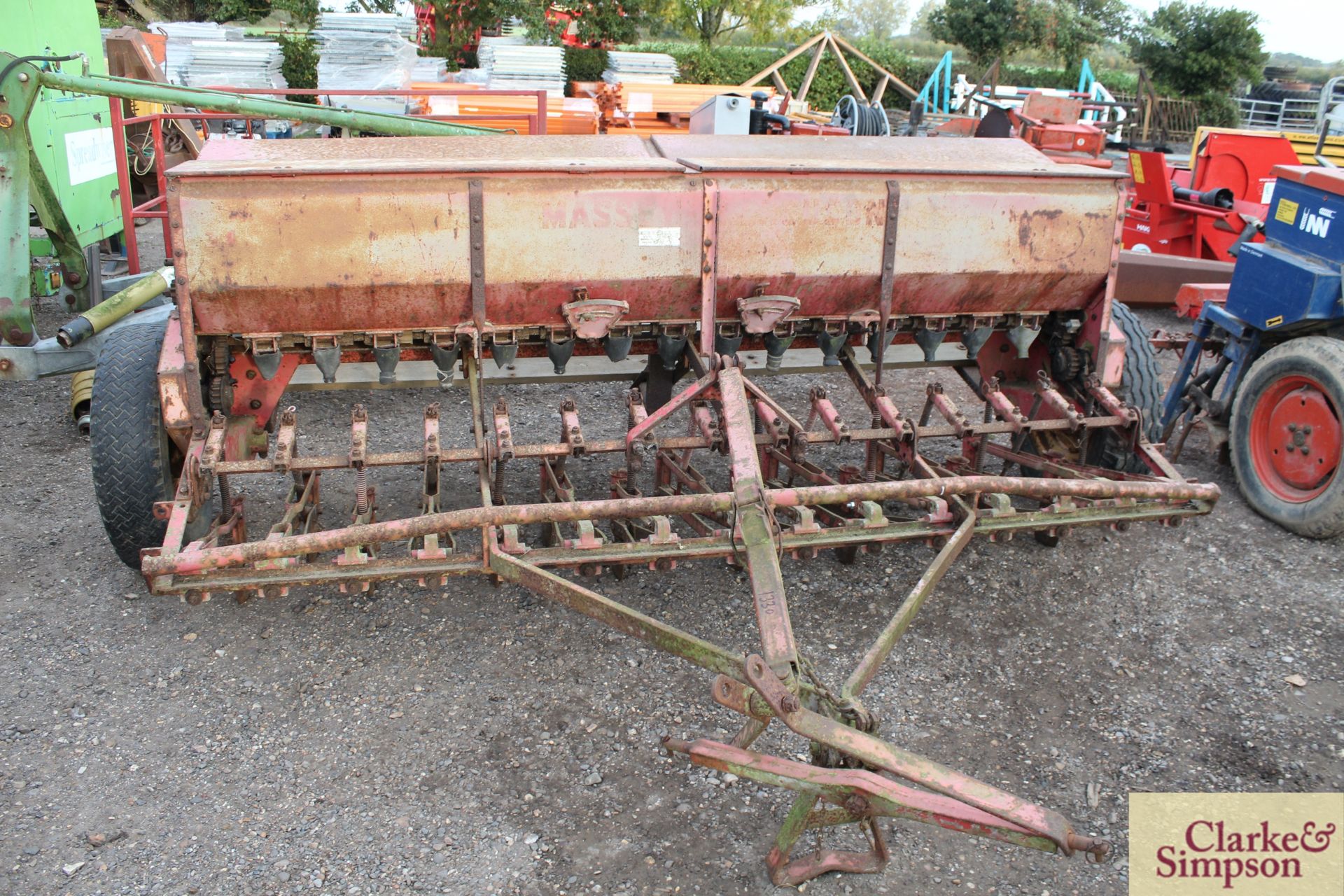 Massey Ferguson MF34-7 grain and fertiliser drill. With Suffolk coulters. V