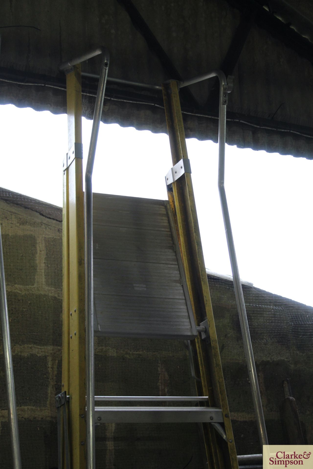 Clow Group Ltd fibreglass folding platform ladder. - Image 2 of 4