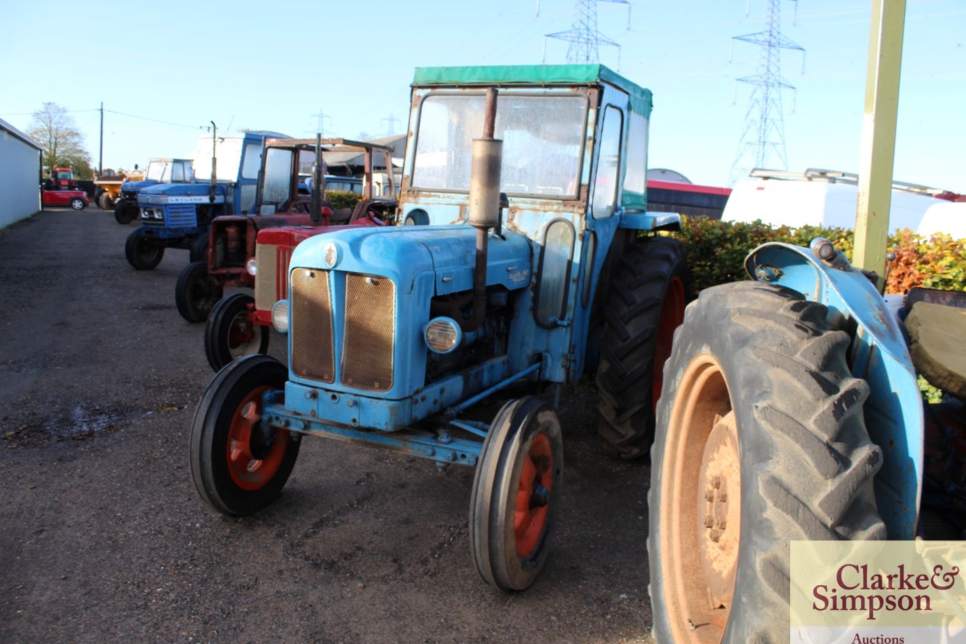 Fordson E1A Diesel Major 2WD tractor. 12.4/11-36 rear wheels and tyres @ 70%. With Lambourne cab. V - Image 2 of 18