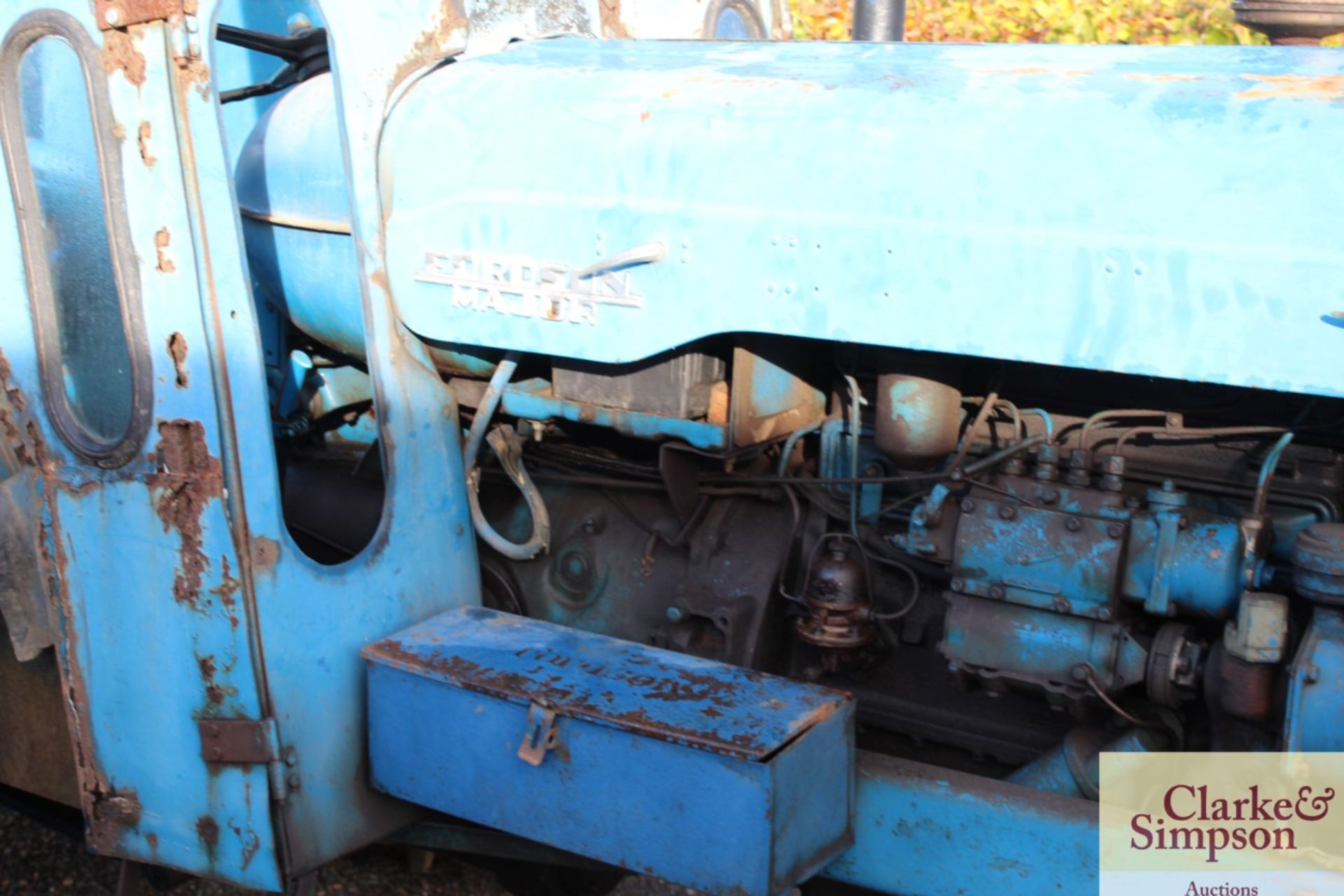 Fordson E1A Diesel Major 2WD tractor. 12.4/11-36 rear wheels and tyres @ 70%. With Lambourne cab. V - Image 11 of 18