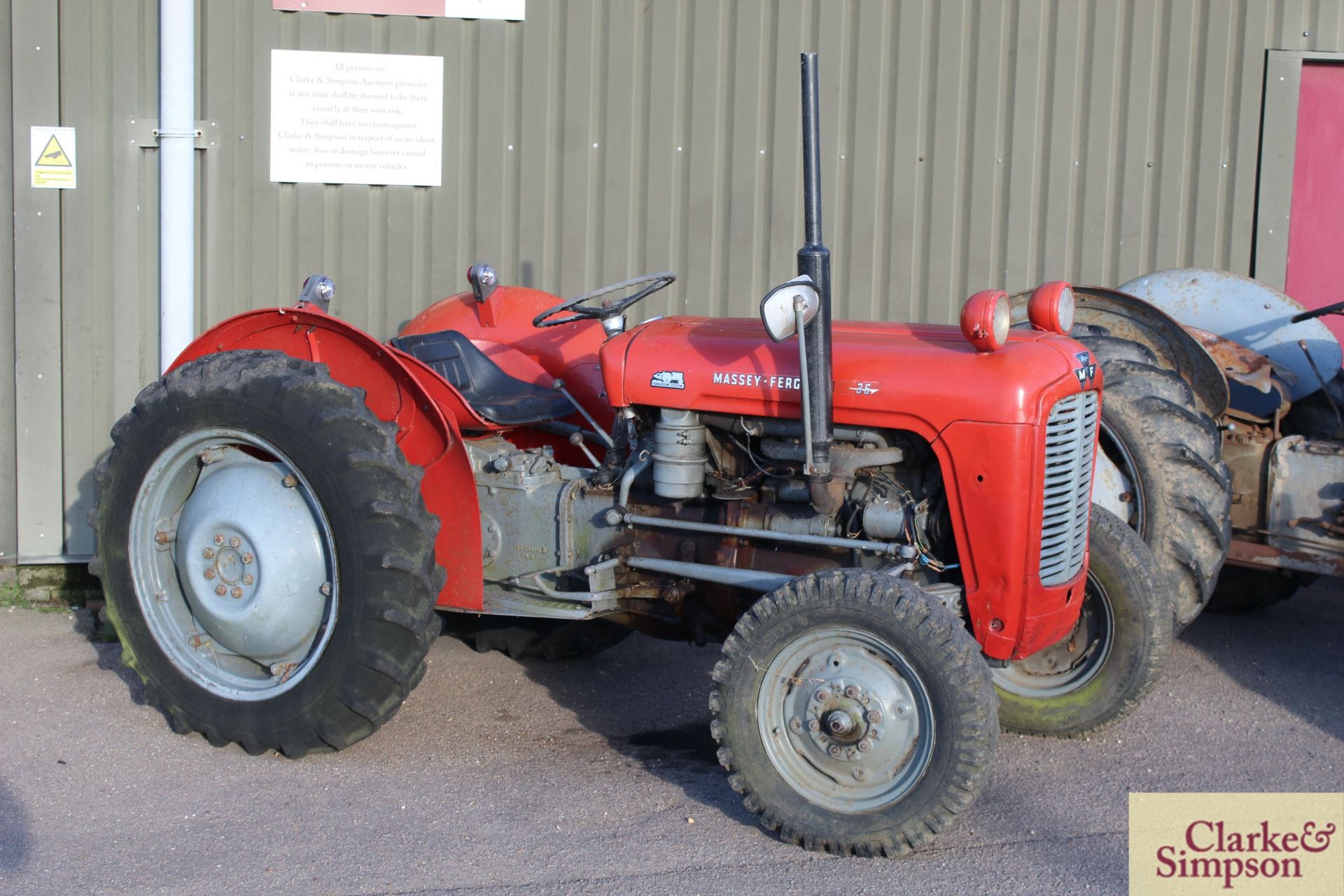 Massey Ferguson 35 23C 4cyl diesel 2WD tractor. Serial number SDM135235.1959. With dual clutch, pick