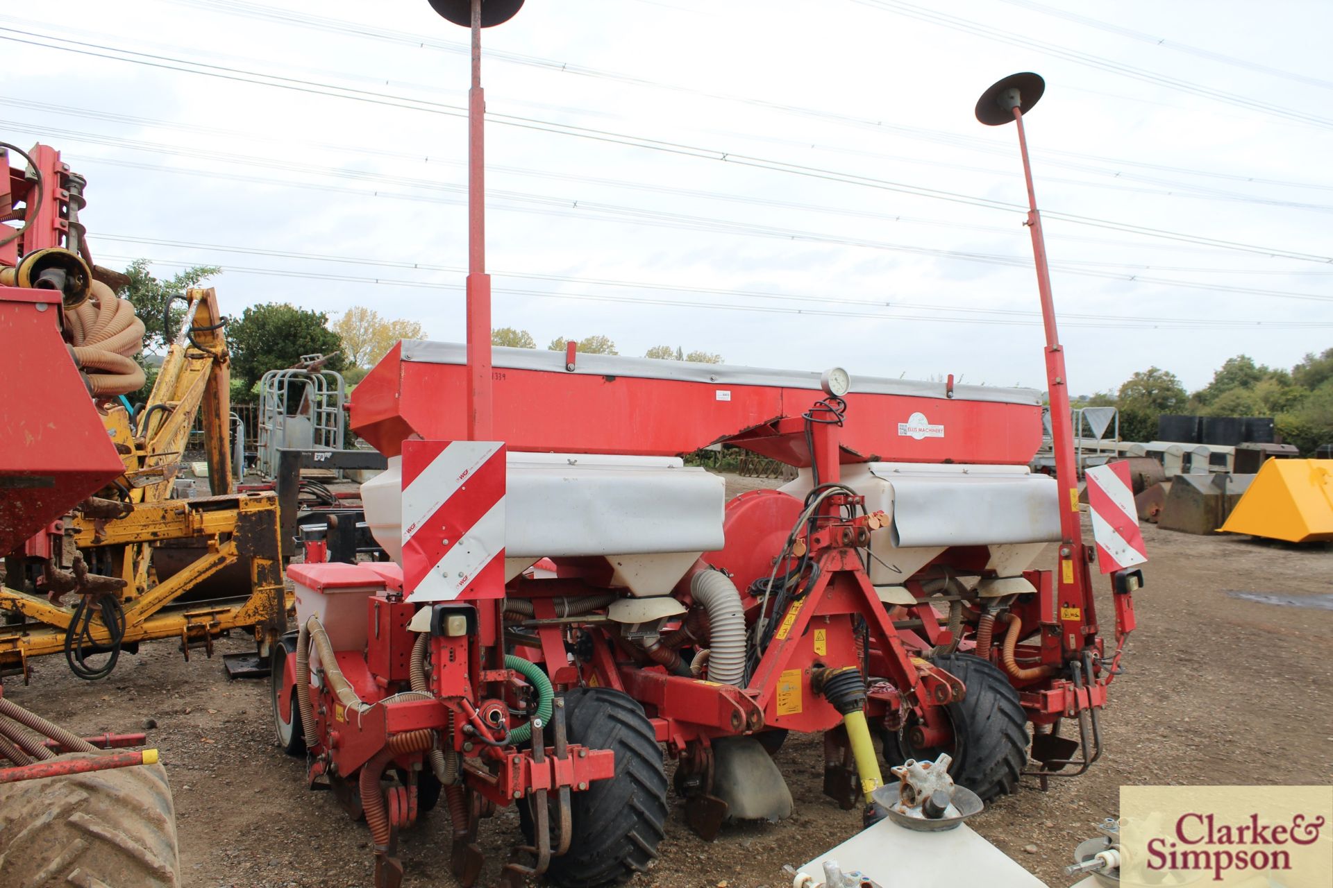 Kverneland Optima 6 row maize drill. 2010. With fertiliser hopper and recent coulters. V