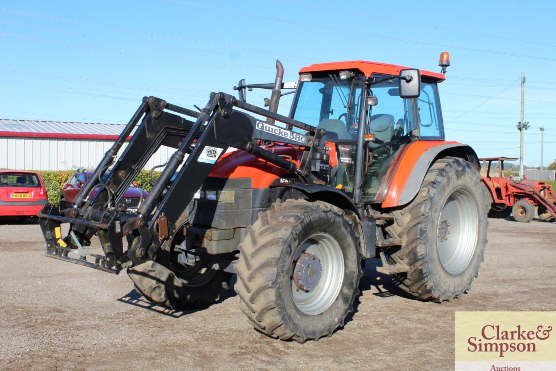 New Holland TM150 4WD tractor. 28/10/2000. 11,839 hours. 520/85R42 rear wheels and tyres @ 60%.